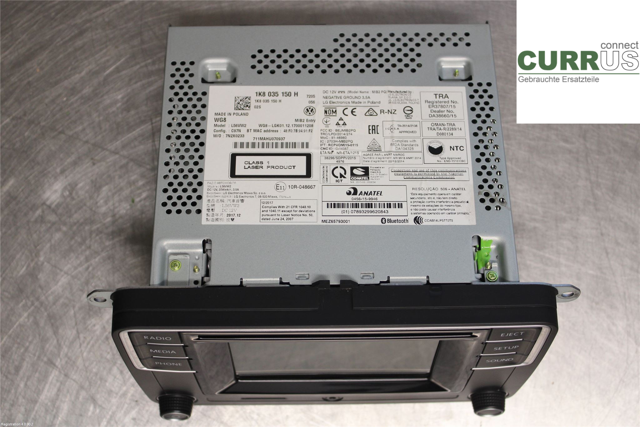 VW TRANSP/CARAVELLE 16- Radio CD / Multimedia panel 1K8 035 150 H CXHA