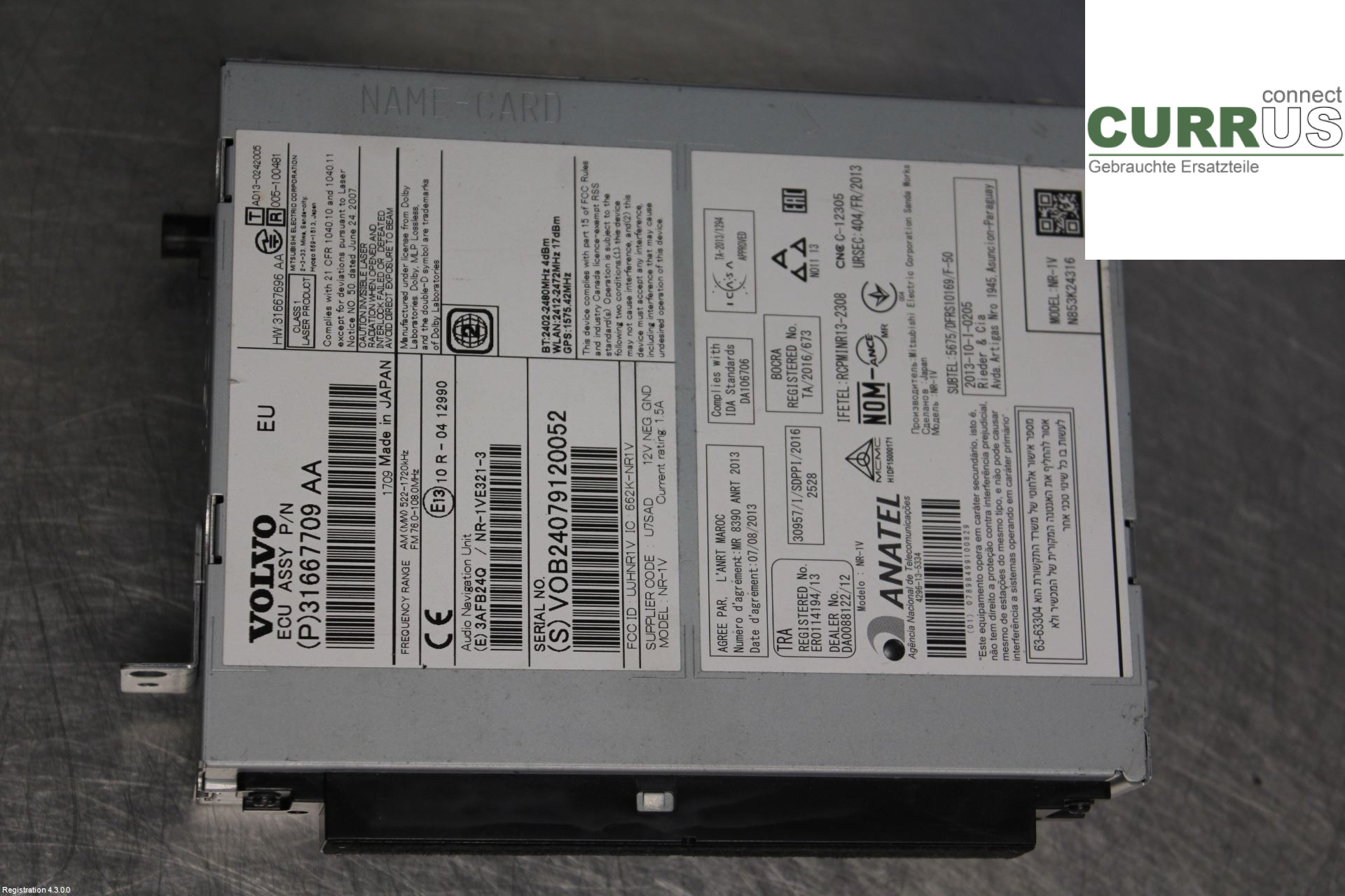 VOLVO V60  14-18 Radio-CD-/Multimedia-Panel 36003253 D4204T14