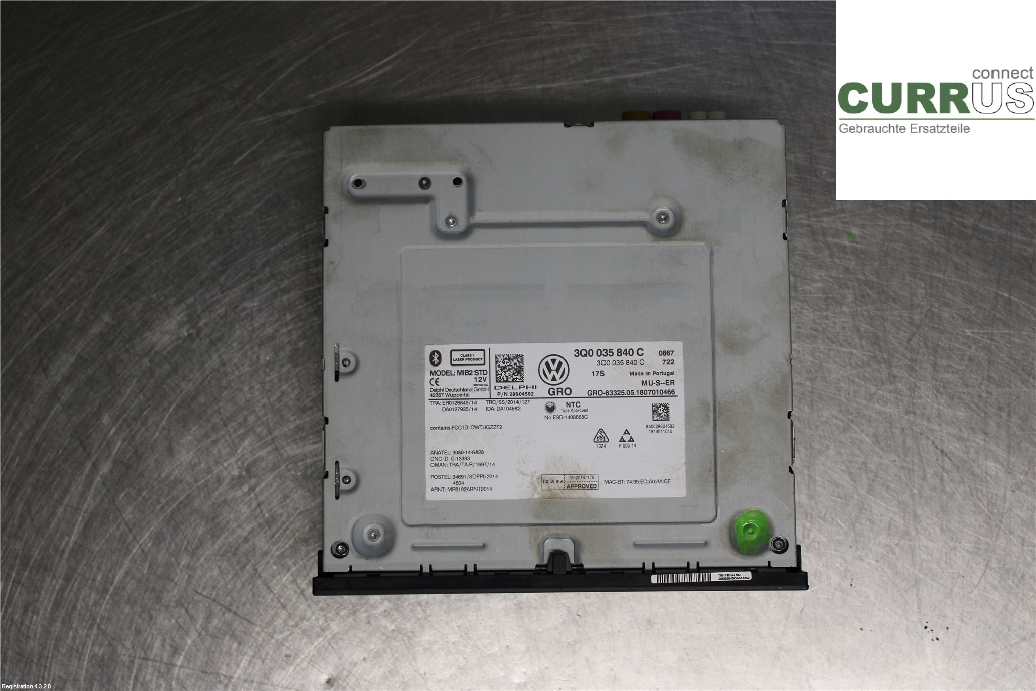 VW GOLF / E-GOLF VII   13-20 Radio-CD-/Multimedia-Panel 3Q0 035 840 C DJHA