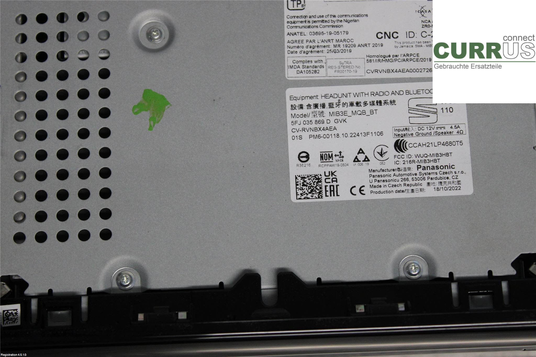 SEAT ARONA Radio CD / panel multimedialny 5FJ 035 869 D  GVK DLAA