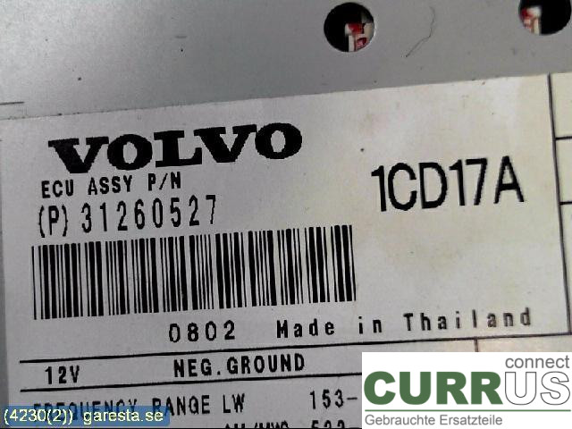 VOLVO V50      08-12 Radio-CD-/Multimedia-Panel 31260527 2,0D, D4204T, 1