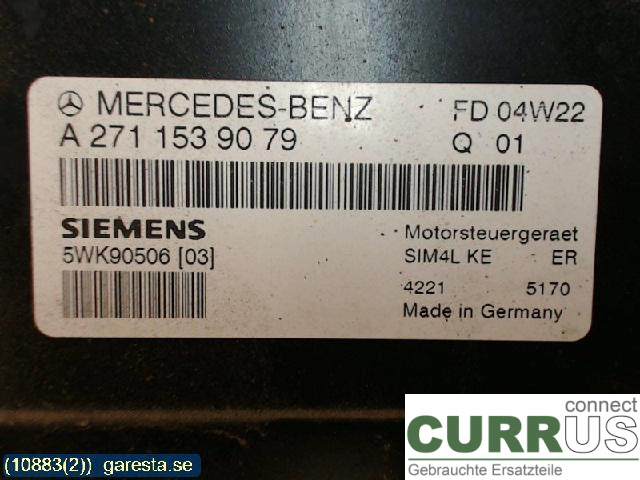 MB C (203) 00-07 Engine Control Unit (ECU) A2711539079 1,8 KOMPR. 105K