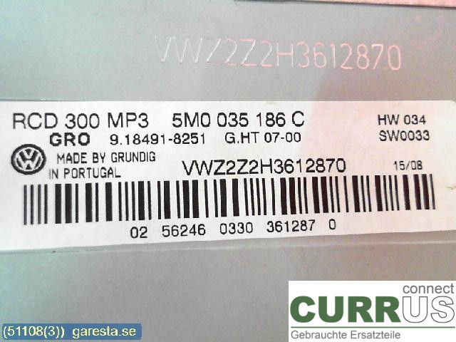 VW TIGUAN 07-16 Radio CD / Multimedia panel 5M0035186C 2,0TFSi,CAWA,12
