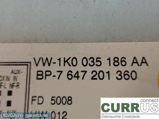 VW GOLF VI     09-13 Radio CD / Multimedia panel 1K0035186AA 1.6I 75KW