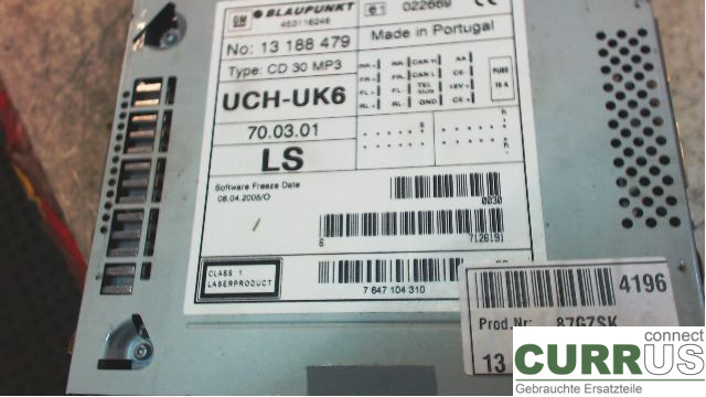 OPEL VECTRA C 06-08 Radio CD / Multimedia panel Z22YH 2,2