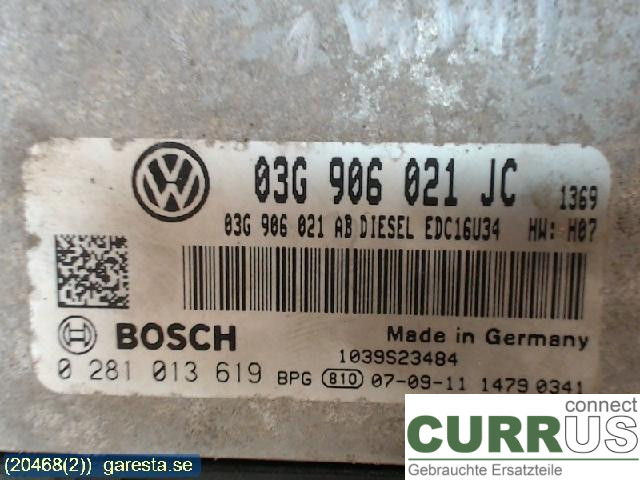 SKODA OCTAVIA    05-13 Motorstyringsenhed Diesel (ECU) 03G906021JC 2.0TDI