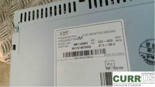 KIA RIO  12-16 Radio CD /Multimediapanel  G4FA 1,4