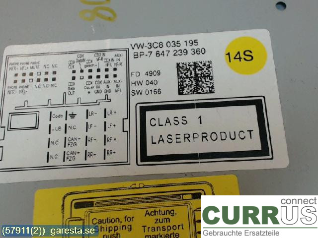 VW TIGUAN 07-16 Radio CD / Multimedia panel 3C0035195 1,4 tsi 110KW C