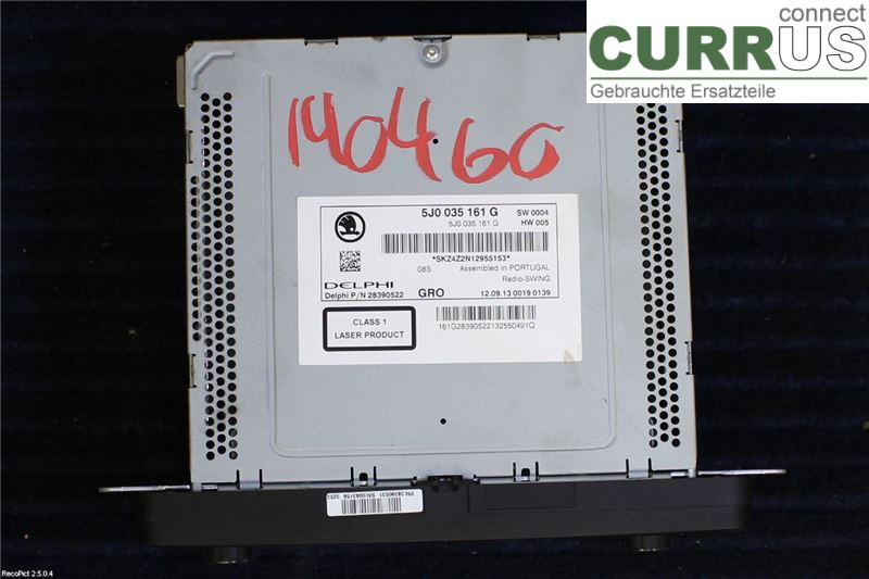 SKODA FABIA         07-14 Radio CD /Multimediapanel 5J0035161G CAYA