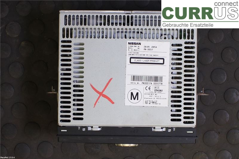 NISSAN QASHQAI+2  08-10 Radio CD / multimediepanel 28185JD05A MR20DE
