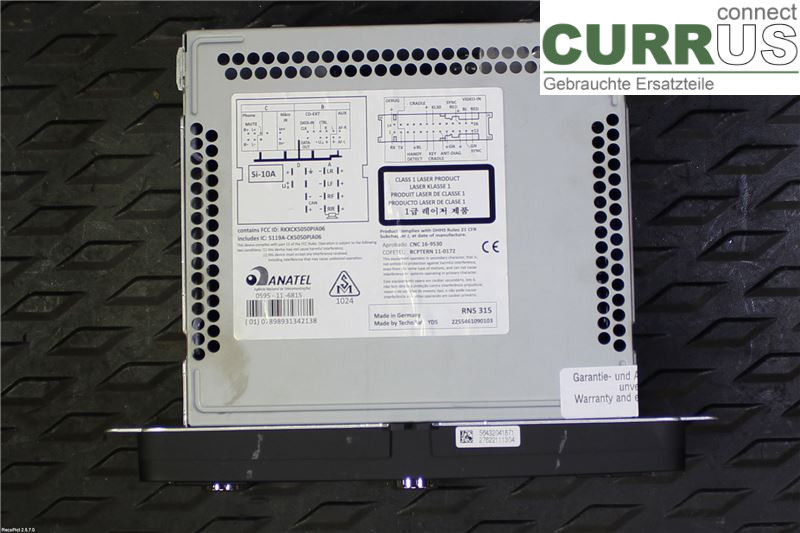SKODA YETI Radio CD /Multimediapanel 3T0035192TWHS CFHC