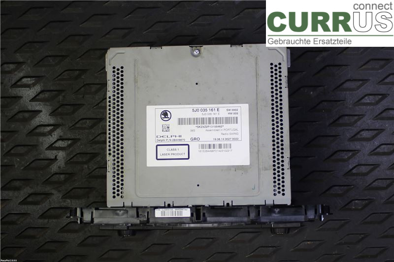 SKODA RAPID Radio CD / panneau multimédia 5J0035161E CAYB