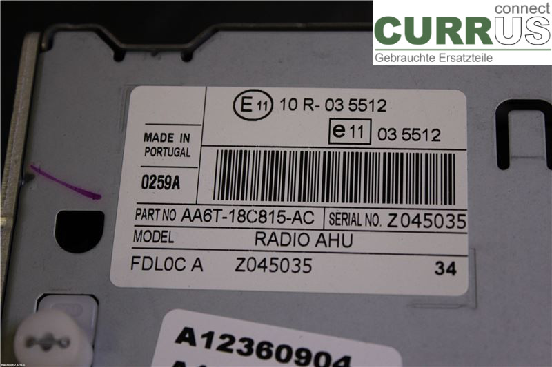 FORD FIESTA     09-12 Radio CD / Multimedia panel 2000949 UBJA