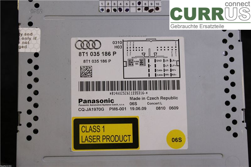 AUDI A4/S4  08-11 Radio CD / Multimedia panel 8T1057186PX CAGA