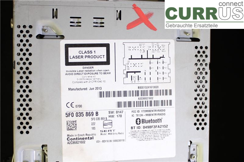 SEAT LEON   13-20 Radio CD / Multimedia panel 5F0035869B2ZZ CJZA