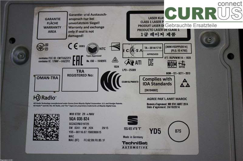 SEAT LEON   13-20 Radio CD / Multimedia panel 5QA035824 EAZA