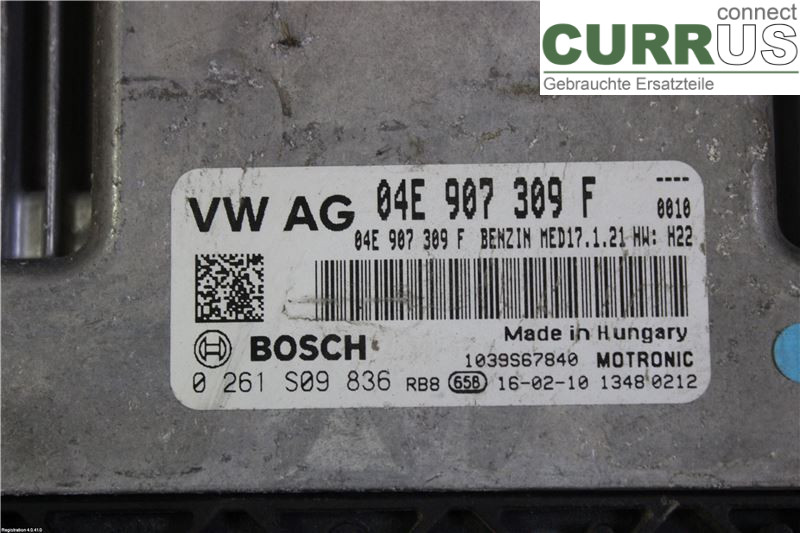 VW PASSAT 15-19 Engine Control Unit (ECU) 04E907309F CRTE