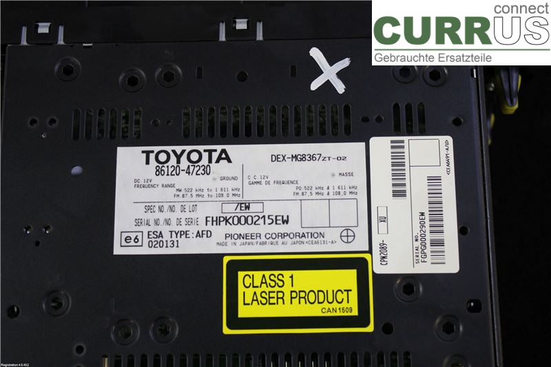 TOYOTA PRIUS  NHW20 04-08 Radio CD /Multimediapanel 8612047230 1NZ-FXE
