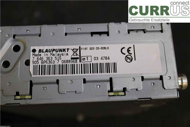 FIAT DOBLO CARGO Radio CD / Multimedia panel 7646363516 182.B6.000