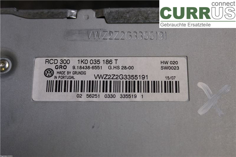 VW PASSAT      05-10 Radio CD /Multimediapanel 1K0035186T BVY