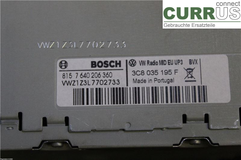 VW PASSAT  11-14 Radio CD / multimediepanel  3C8 057 195 FX CFGB