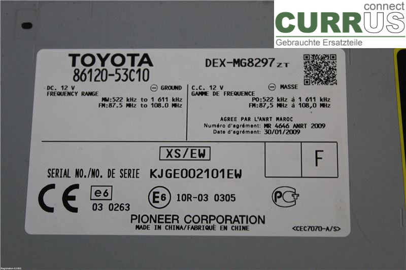 LEXUS IS 220d/250/350  06-13 Radio CD / panel multimedialny 8612053C10 4GR-FSE
