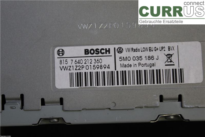 VW TRANSP/CARAVELLE 04-15 Radio CD / multimediepanel 5M0035186JX CAAC