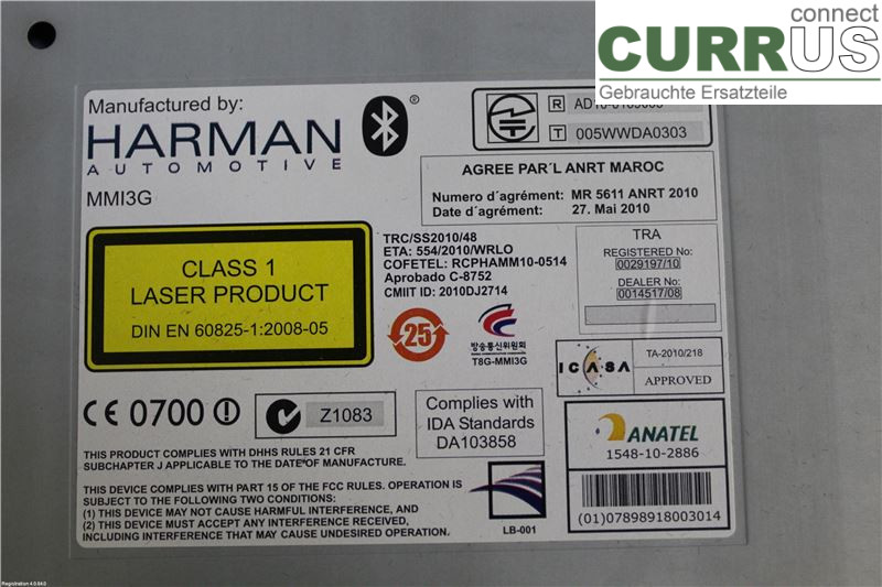 VW TOUAREG 7P  11-18 Radio-CD-/Multimedia-Panel 7P6 035 670 EX CJMA