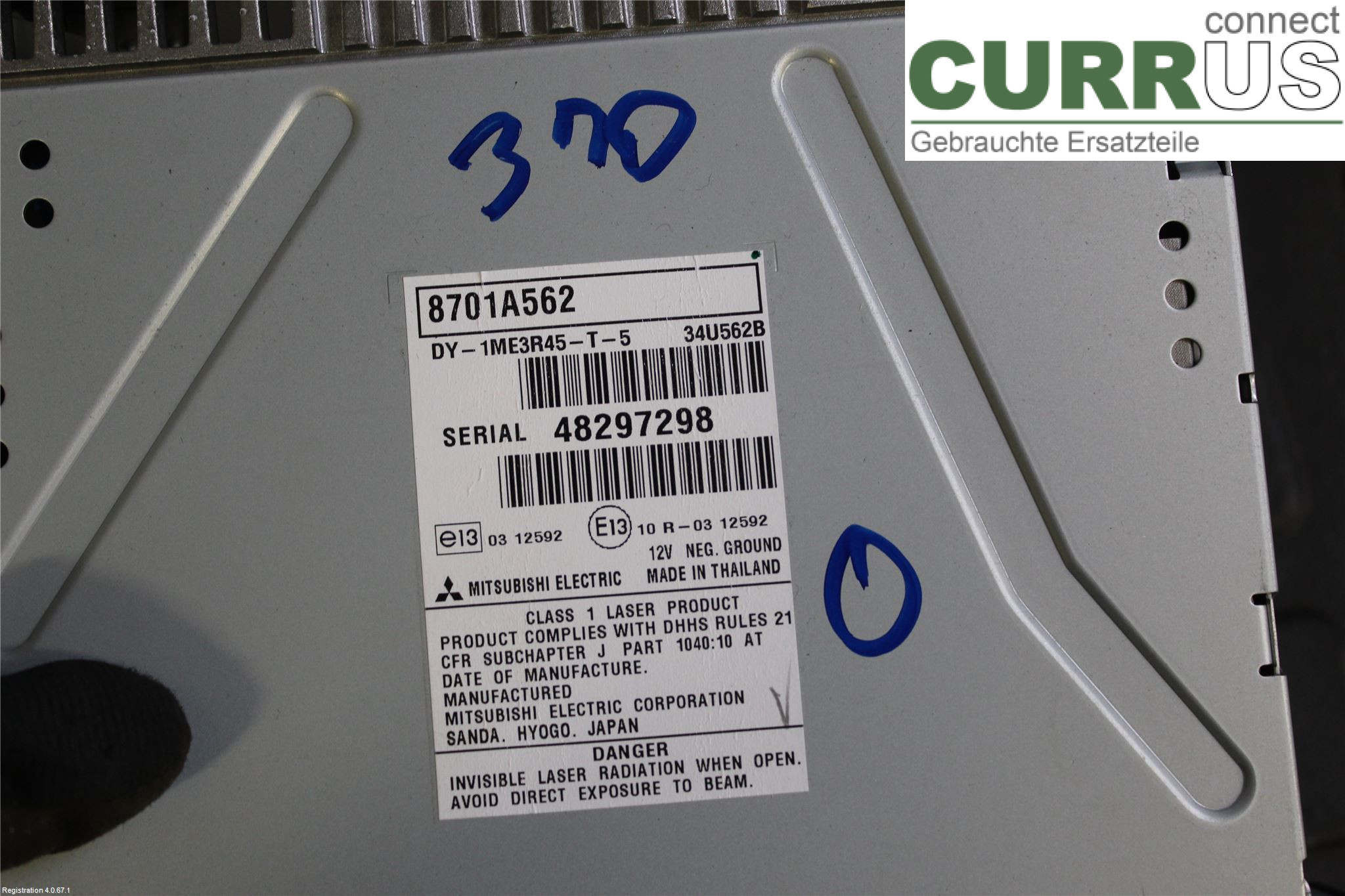 MITSUBISHI ASX 10-22 Radio CD / Multimedia panel 8701A562	 4A92