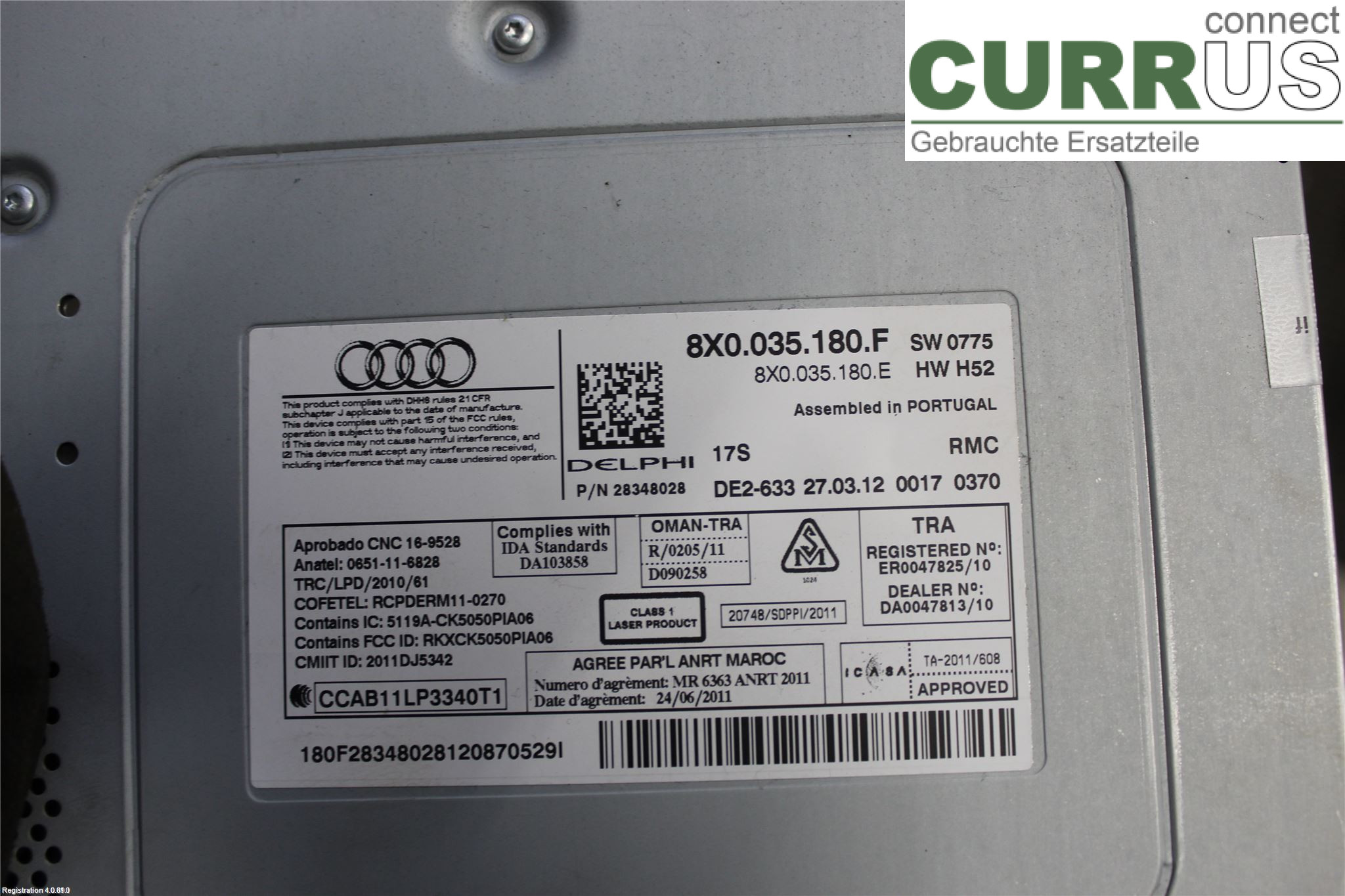 AUDI A1/S1  11-18 Radio CD / panel multimedialny 8X0 035 180 GX CAYC