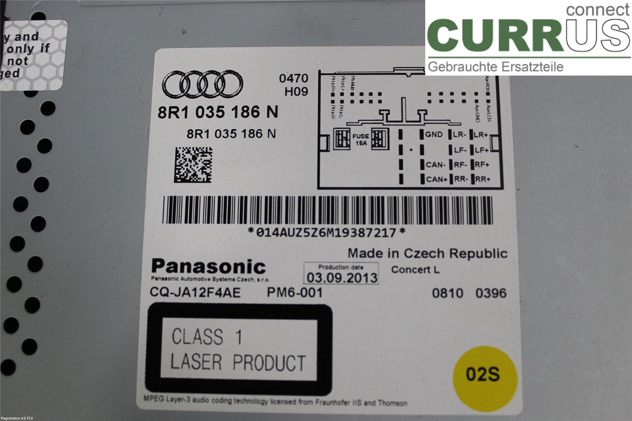 AUDI A4  12-15 Radio CD / Multimedia panel 8R1035186N CGLC