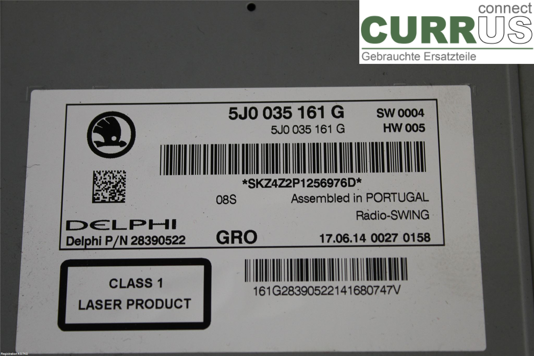 SKODA FABIA         07-14 Radio CD /Multimediapanel 5J0035161G CBZA