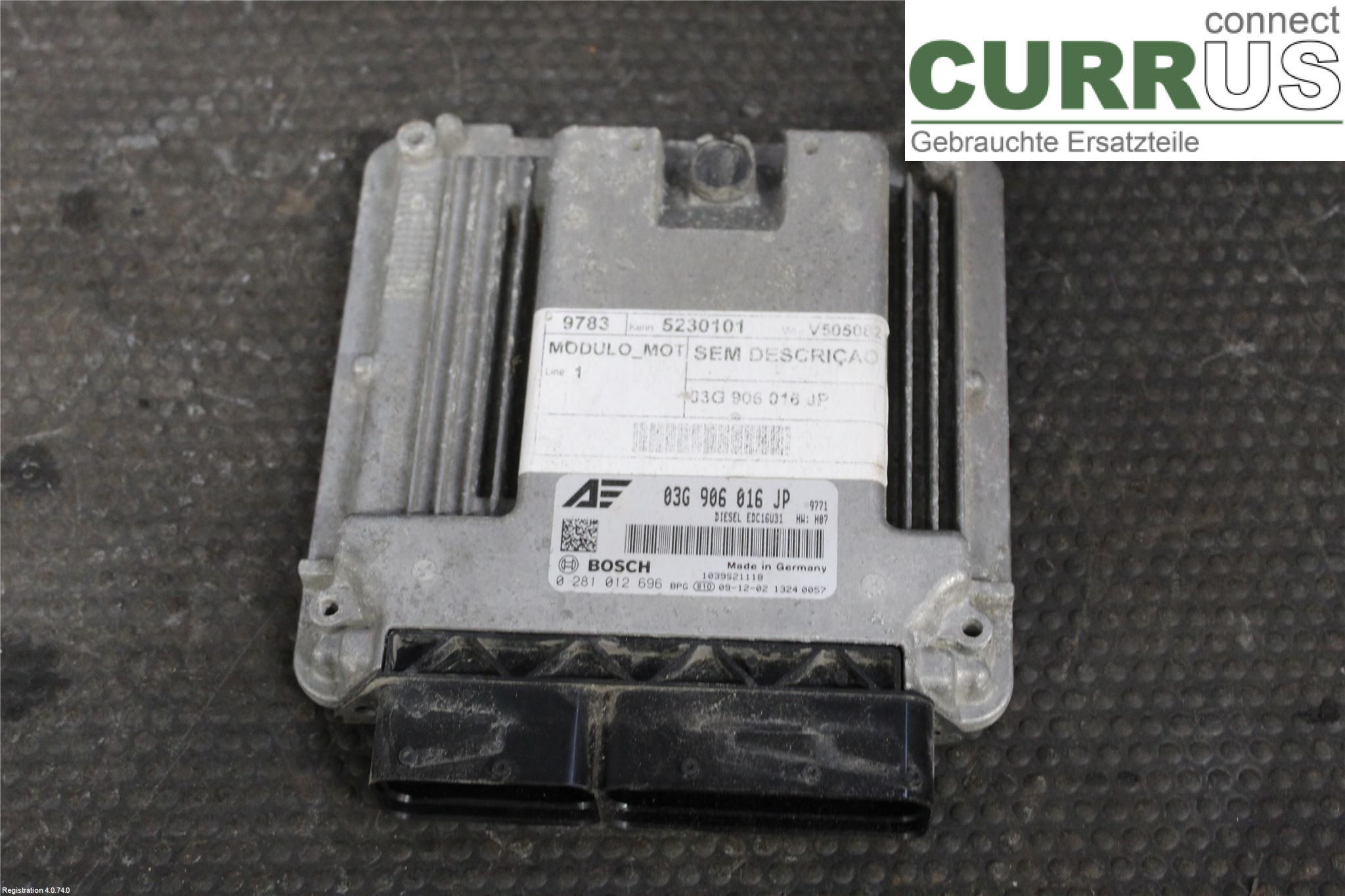 SEAT ALHAMBRA 01-10 Unité de contrôle moteur (ECU) 03G906016JP BRT