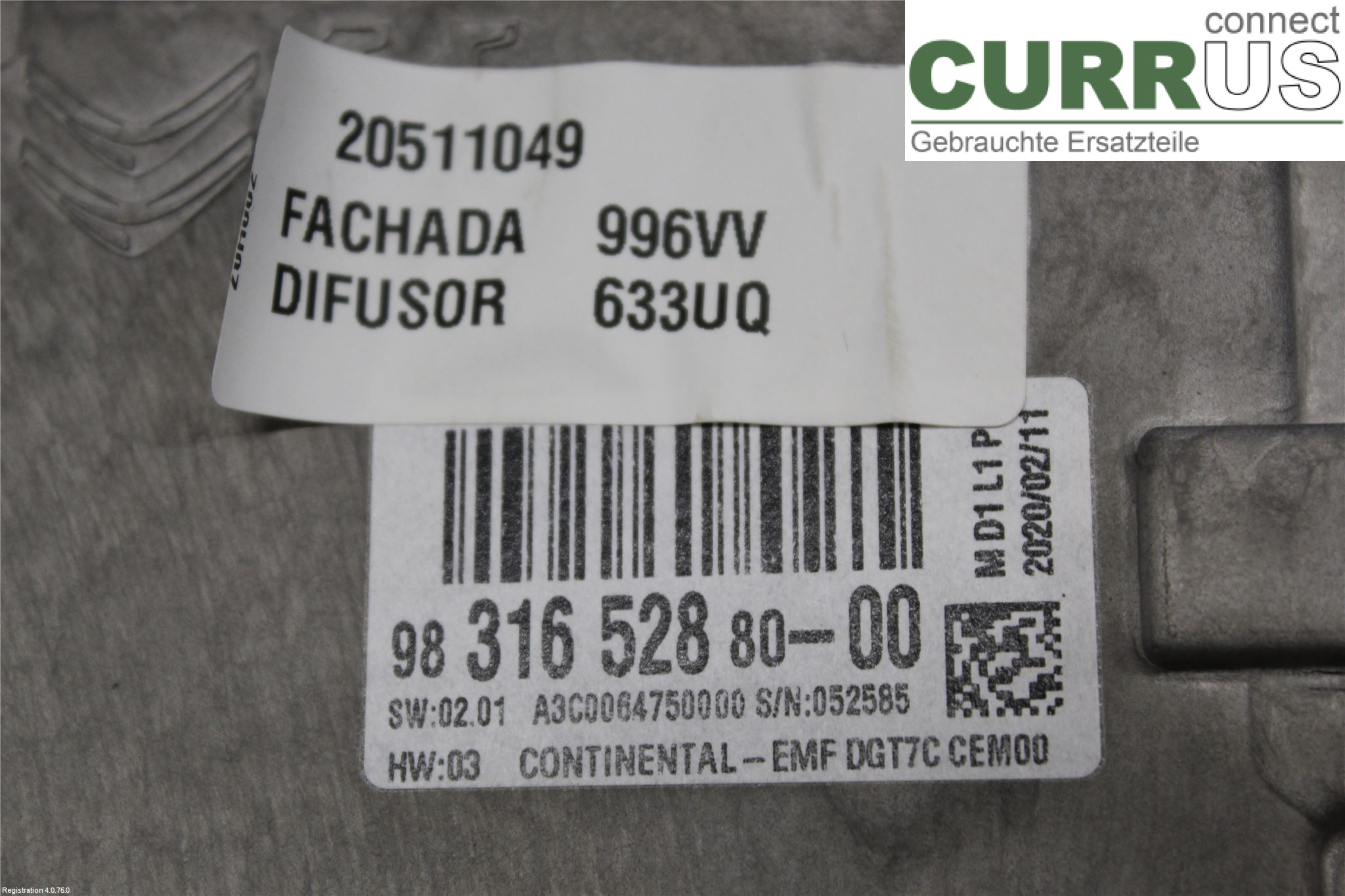 CITROEN C4 SPACETOURER 19- car-part-types.display 98248996VV YHZ