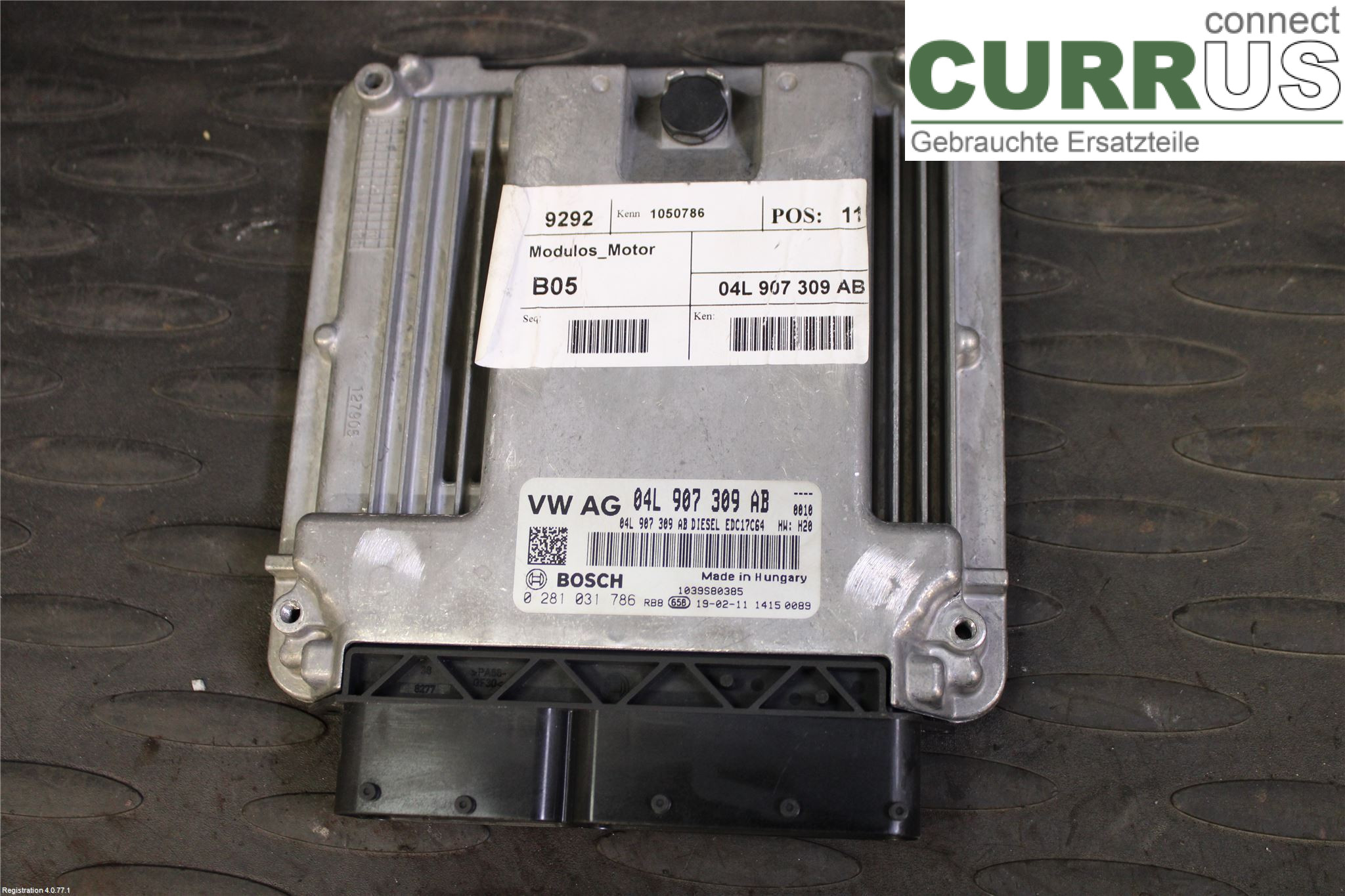 SEAT ALHAMBRA    11- Motorstyringsenhed Diesel (ECU)   04L 906 016 LB DLUB