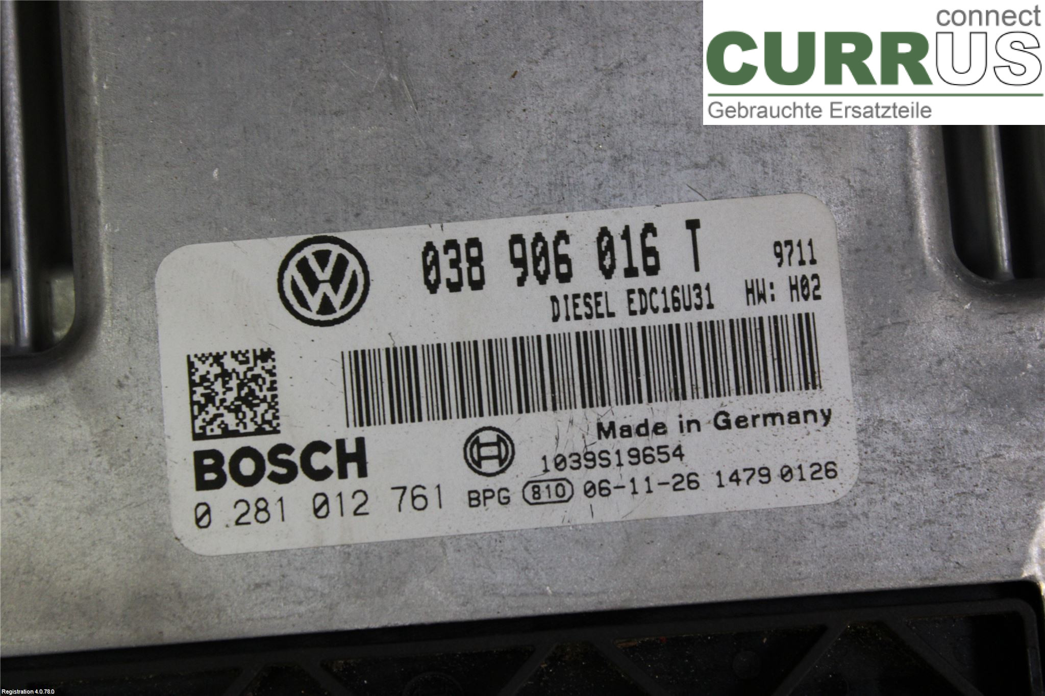VW TRANSP/CARAVELLE 04-15 Engine Control Unit Diesel (ECU)   038 906 016 T  BRS