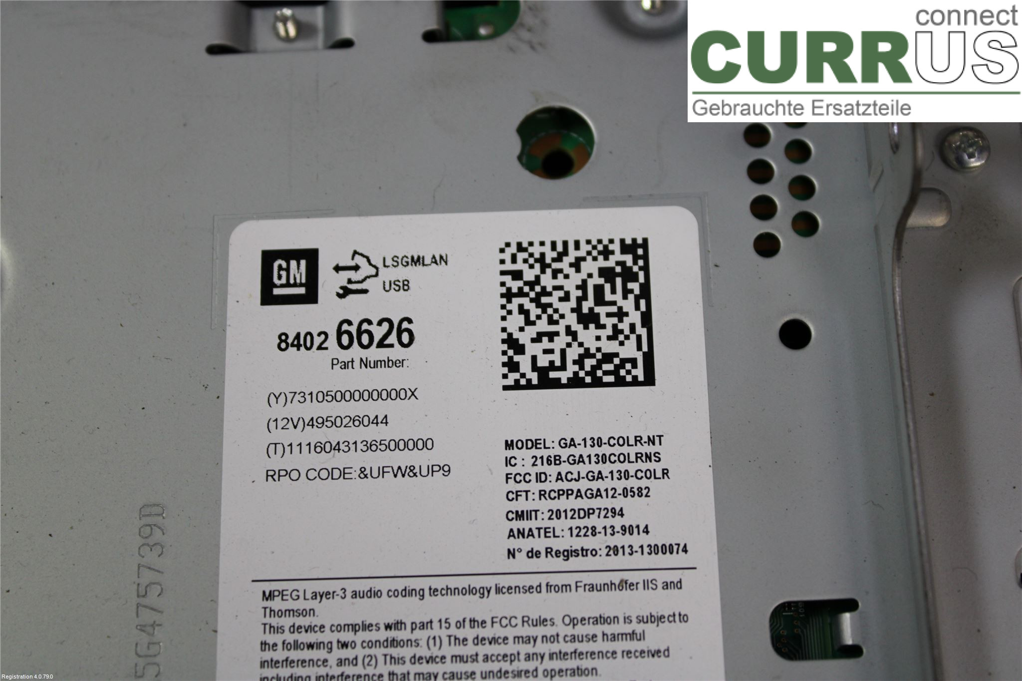 OPEL MOKKA   13-20 Radio-CD-/Multimedia-Panel 84046056 B14NET