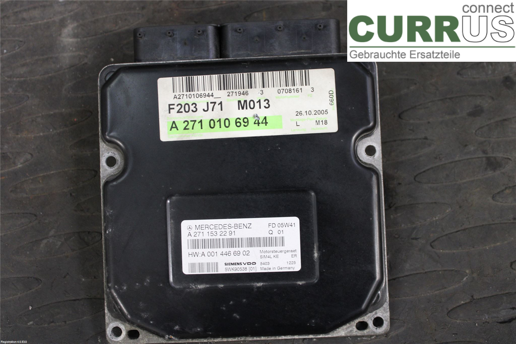 MB C (203) 00-07 Engine Control Unit (ECU) A6461504091 M271.946