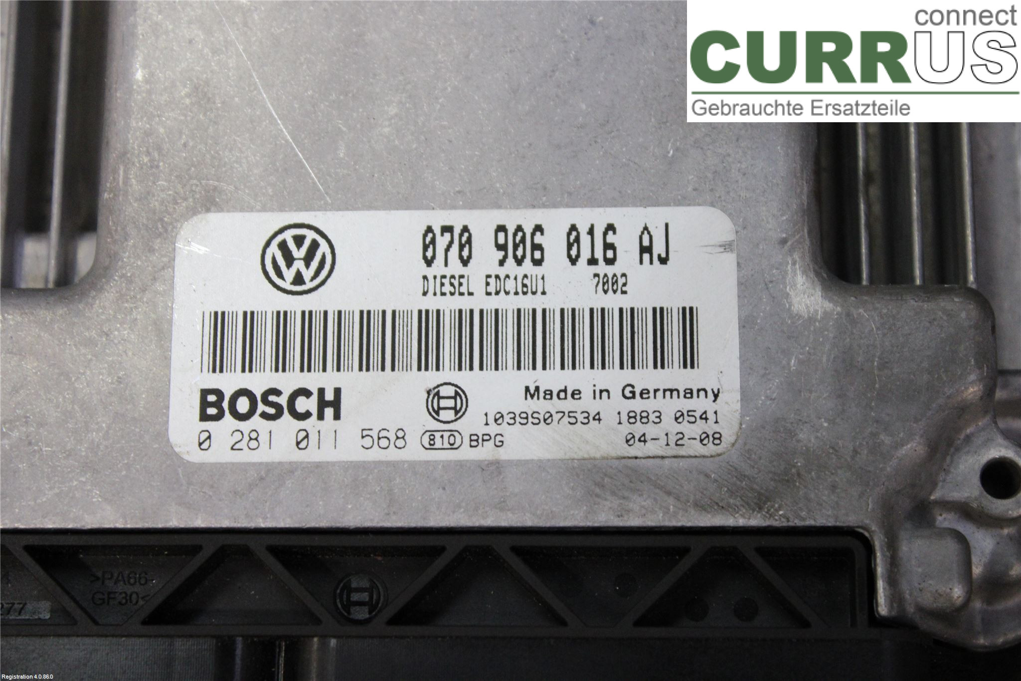 VW TRANSP/CARAVELLE 04-15 Engine Control Unit Diesel (ECU)   070 906 016 AJ AXD