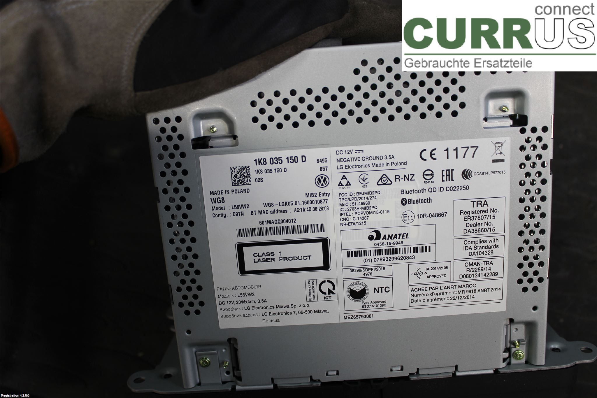 VW TRANSP/CARAVELLE 16- Radio CD / Multimedia panel 1K8 035 150 D CXGB