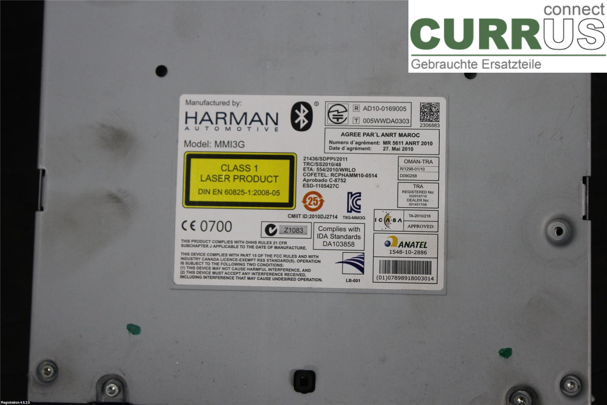 AUDI A8/S8 4H  10-17 Radio-CD-/Multimedia-Panel 4H0035646 CTBD