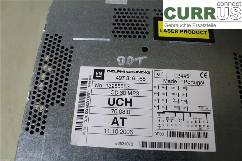 OPEL ASTRA  H    04-12 Radio CD / Multimedia panel 13289933 Z18XER