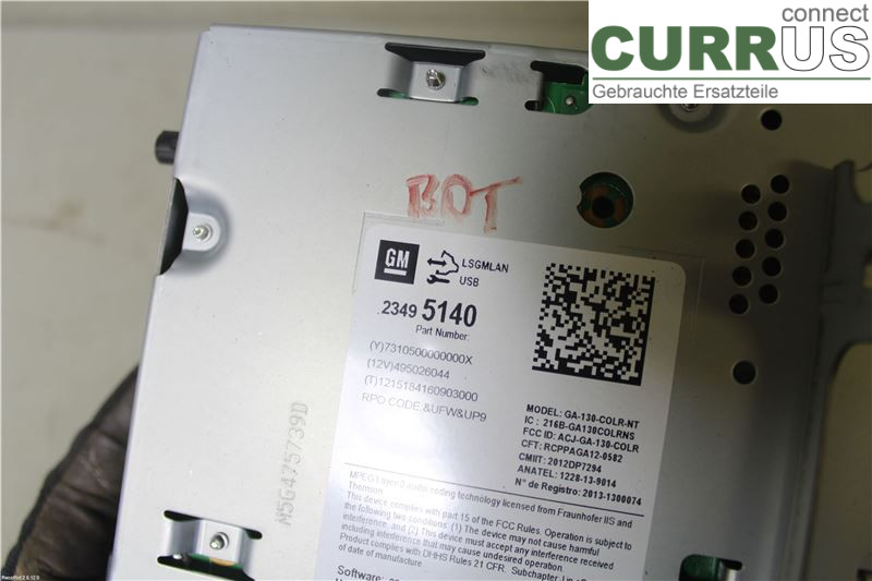OPEL MOKKA   13-20 Radio CD / Multimedia panel 84046056 A14NET