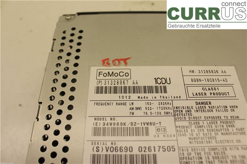 VOLVO V70      08-13 Radio CD / panneau multimédia 36050930 D5204T2