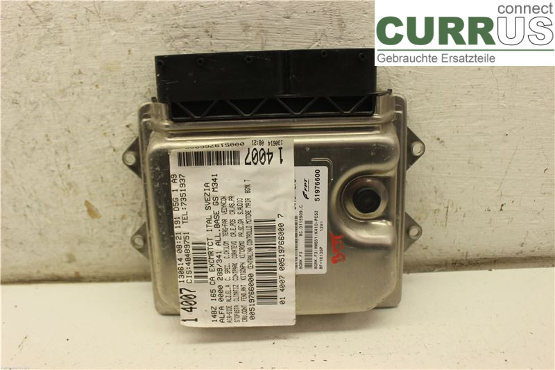 ALFA GIULIETTA Engine Control Unit (ECU) 51976600 940.A2.000