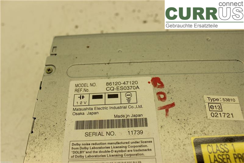 TOYOTA PRIUS  NHW20 04-08 Radio CD /Multimediapanel 8612047120 1NZ-FXE