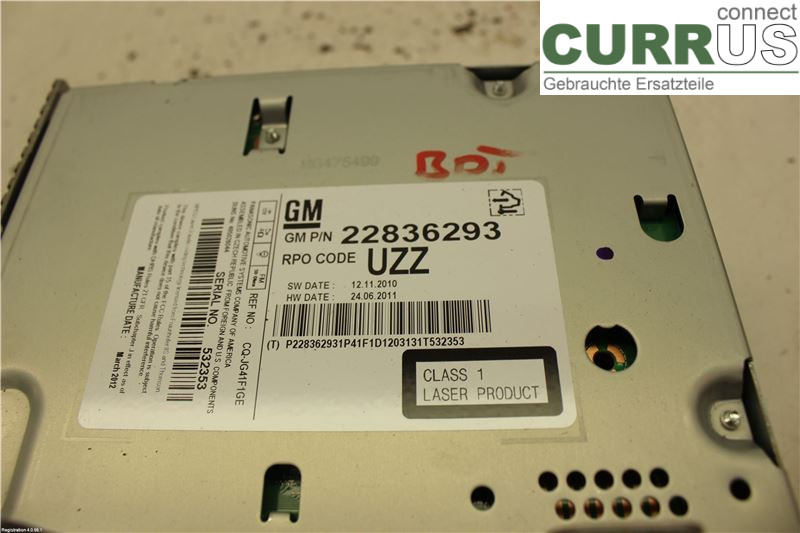 OPEL ASTRA  J    10-15 Radio CD / Multimedia panel 22836293 A14NET
