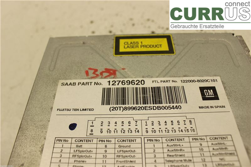 SAAB 9-5     06-10 Radio CD / panneau multimédia 12784324 B205E/B