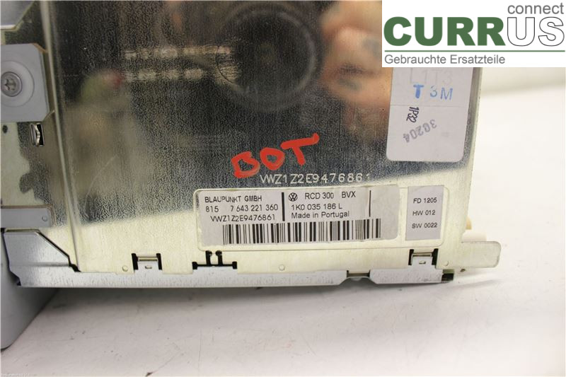 VW GOLF V      04-09 Radio CD / panel multimedialny 1K0035186L BLX