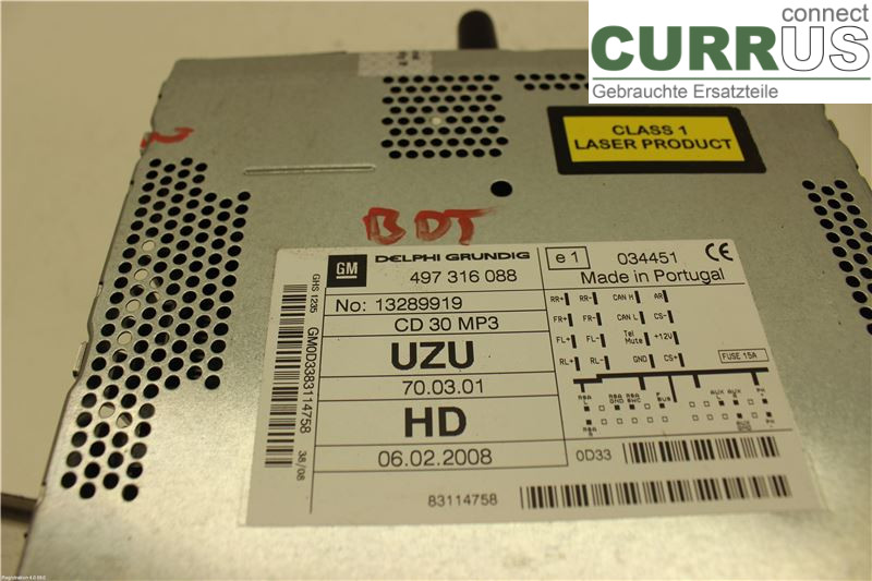 OPEL CORSA D  07-14 Radio CD / Multimedia panel 13357127 Z13DTJ